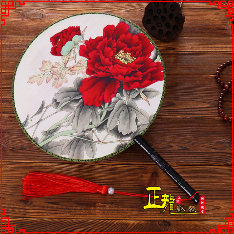高州古典中国风团扇空白扇跳舞蹈扇 真丝宫扇