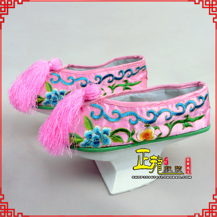 高州京越剧戏鞋花盆底清朝皇后贵妃宫女花盆底 旗鞋