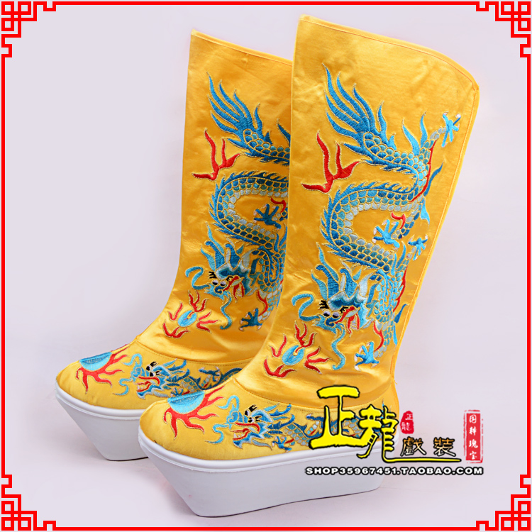 高州皇帝龙靴变脸靴绣龙靴子厚底官靴 好龙高靴