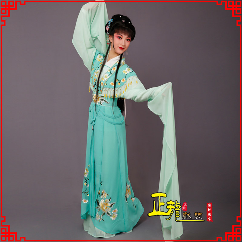 高州青衣水袖戏服演出服 云肩花旦衣